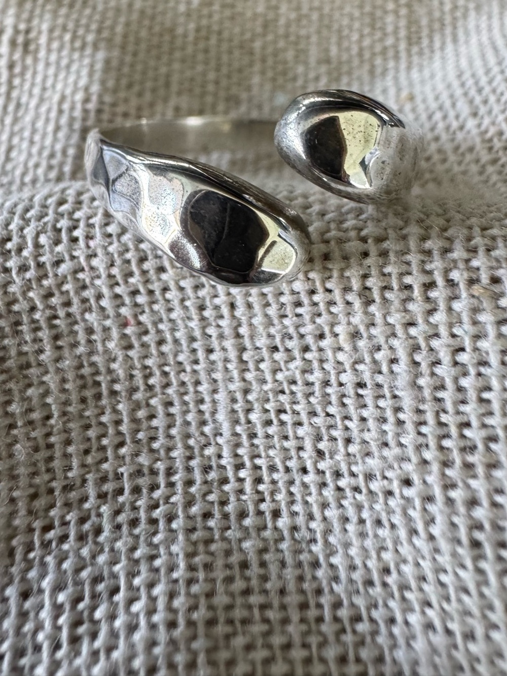 Silver Sculptural Open Statement Ring - Picture 4 of 6